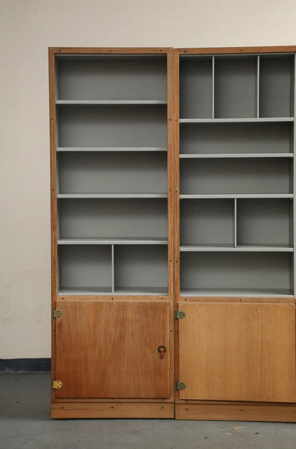 2-Piece Scandinavian Oak Bookcase System by Børge Mogensen, Denmark 1970s