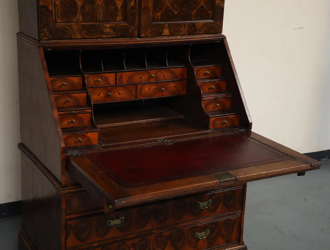 20th Century English Secretaire with Oyster Veneer