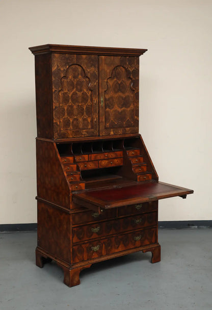 20th Century English Secretaire with Oyster Veneer