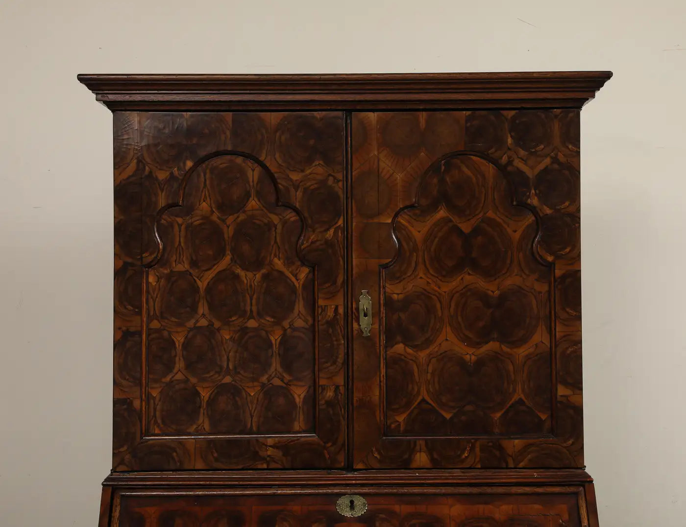 20th Century English Secretaire with Oyster Veneer