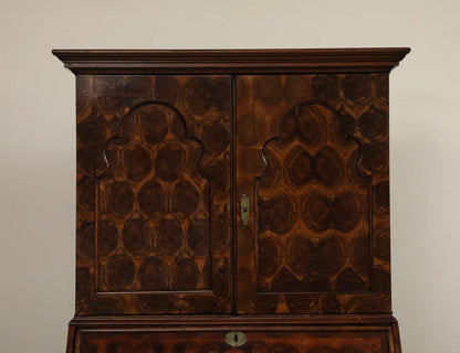 20th Century English Secretaire with Oyster Veneer