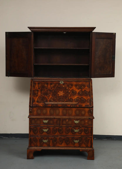 20th Century English Secretaire with Oyster Veneer