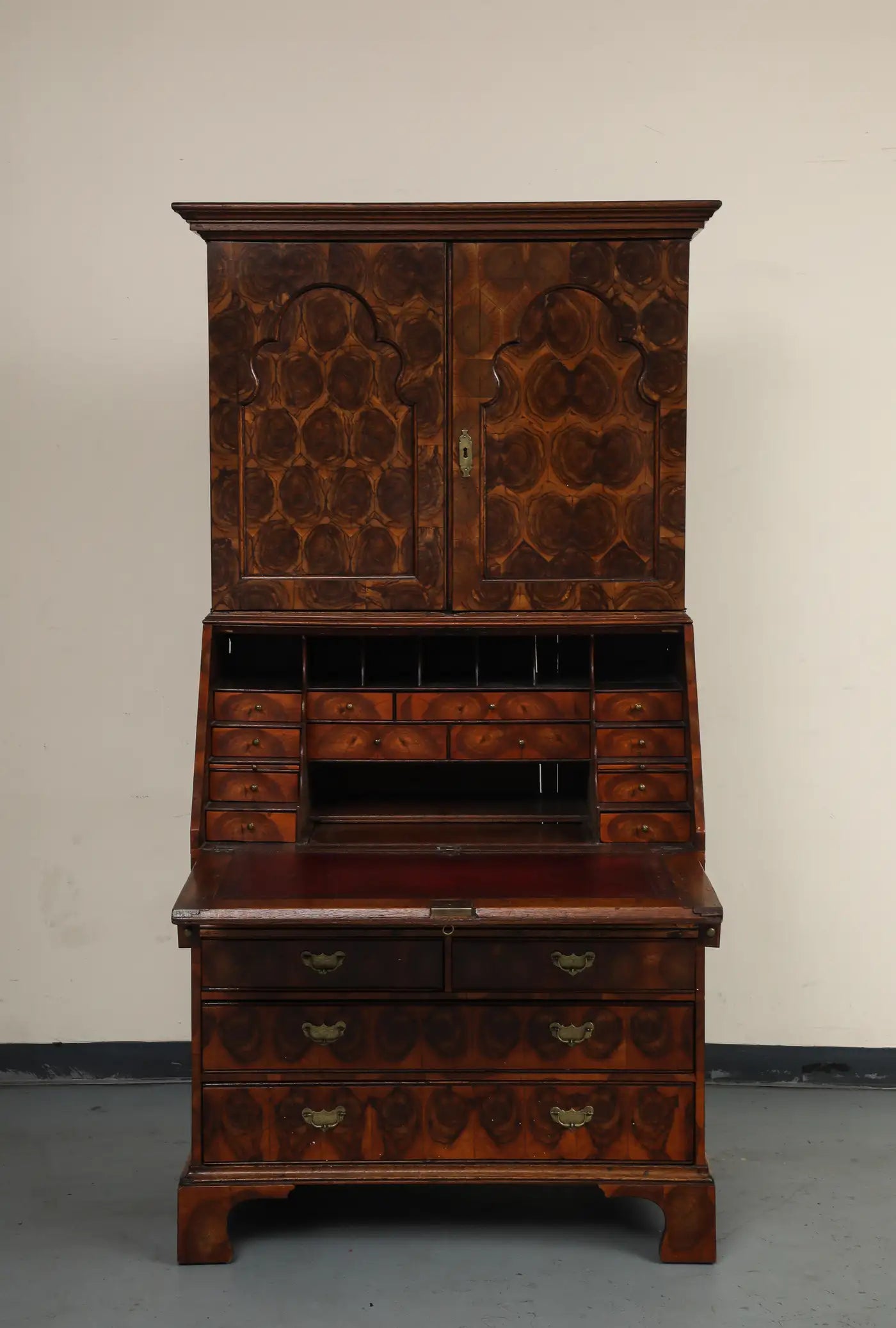 20th Century English Secretaire with Oyster Veneer