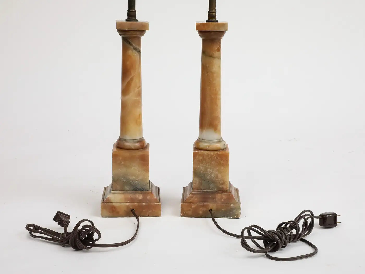 Pair of 1930s Italian Marble Table Lamps