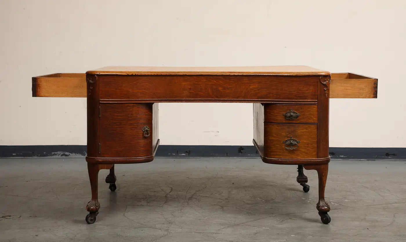English Mahogany Regency Style Partners Desk, circa 1930