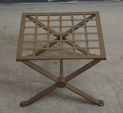 Pair of Contemporary Herringbone X-Form Bronze Benches