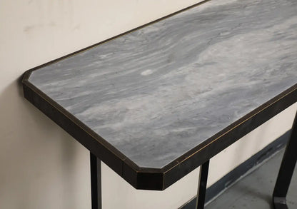 Modern Iron Wall-Mounted Officina Ciani Console with New Marble Top