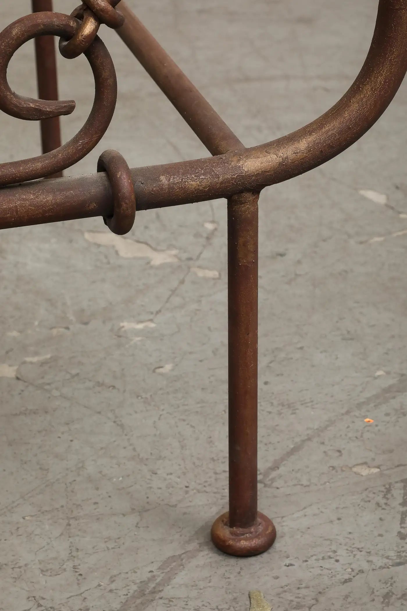 Vintage Giacometti Style Iron and Glass Top Table