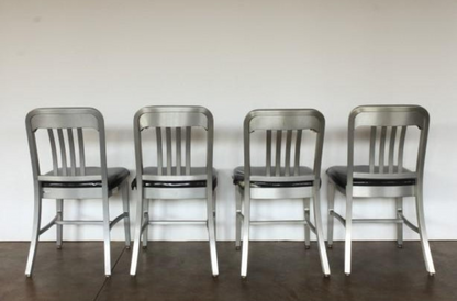 Aluminum and Black Vinyl Schoolhouse Chairs