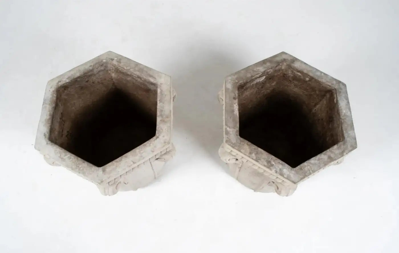 Pair of Large Art Deco Style Cast Stone Outdoor Planters