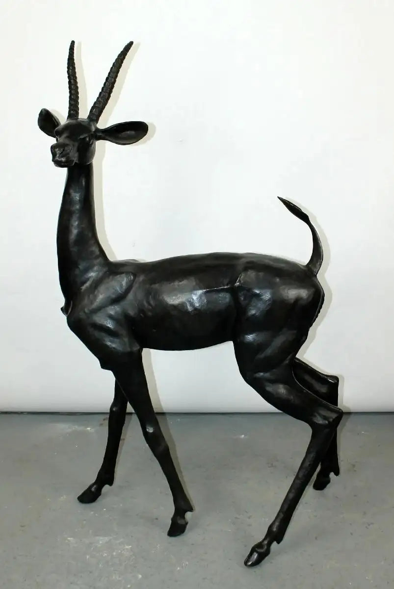 Impressive Bronze Gazelle Sculpture by Max Turner, Signed, 1976