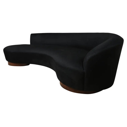 Vladimir Kagan for Directional Serpentine Cloud Sofa in Black Cashmere, 1970s
