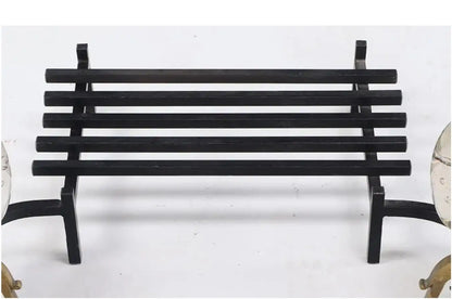 Modernist Art Glass and Brass Andirons with Log Holder circa 1970