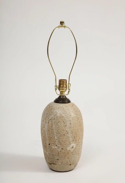 Midcentury American Glazed Pottery Lamp circa 1960