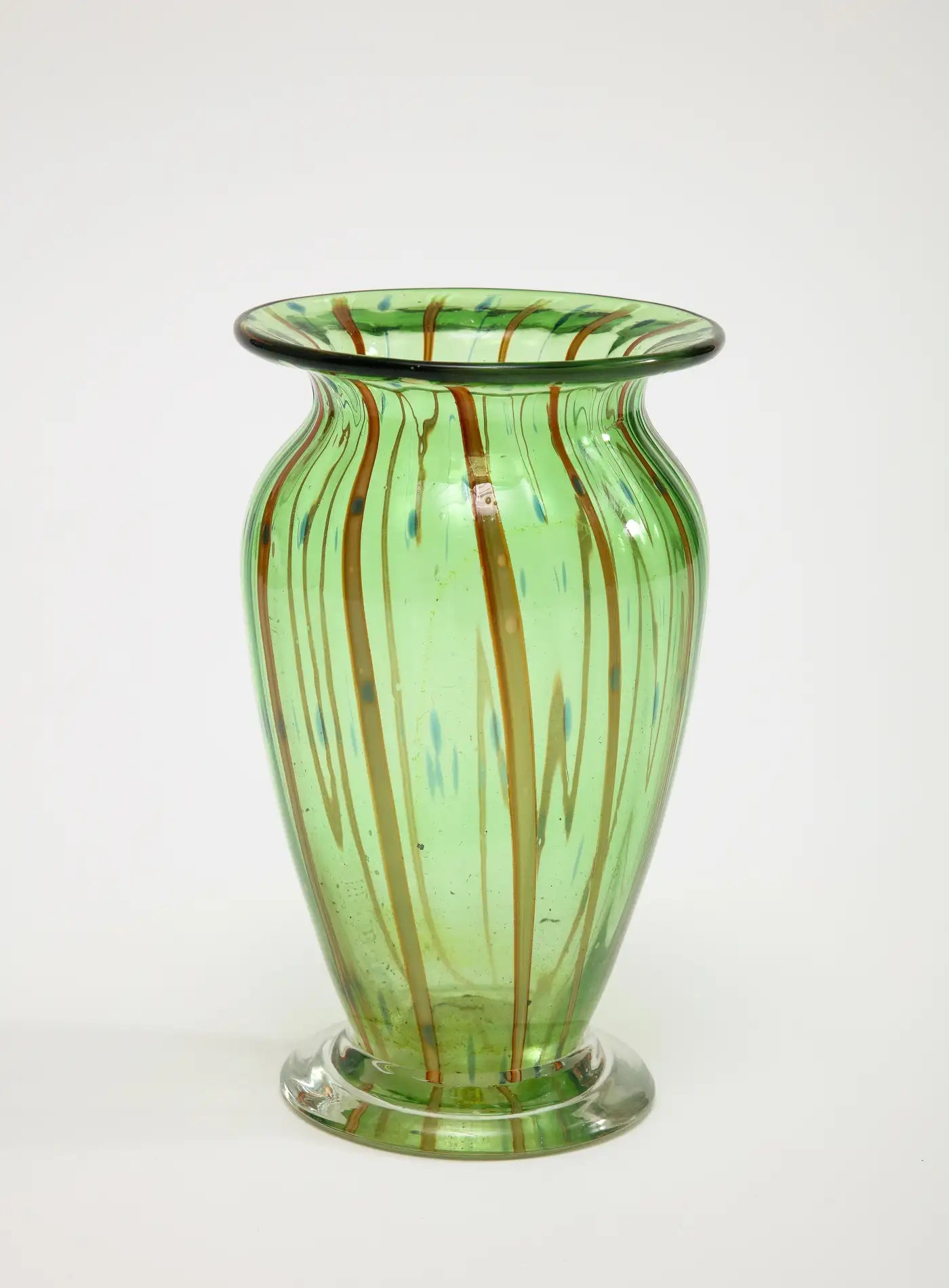 Midcentury Italian Green Murano Blown Glass Vase
