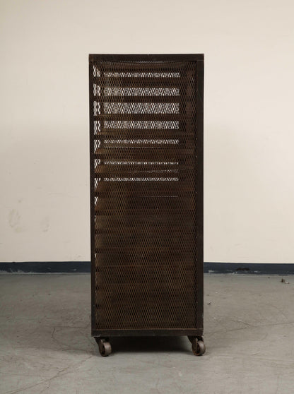 Vintage French 20th Century Steel Baker's Rack or Etagere on Wheels