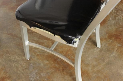 Aluminum and Black Vinyl Schoolhouse Chairs
