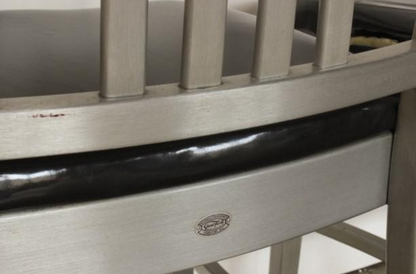 Aluminum and Black Vinyl Schoolhouse Chairs