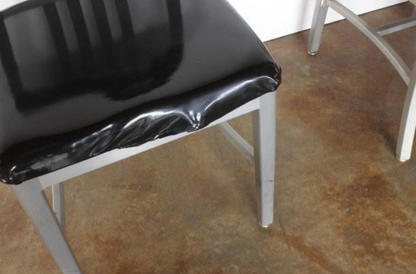 Aluminum and Black Vinyl Schoolhouse Chairs