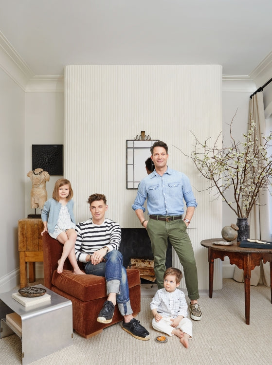 Nate Berkus and Jeremiah Brent at home with their children.