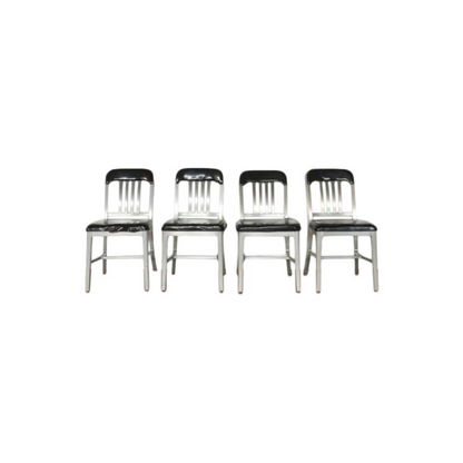 Aluminum and Black Vinyl Schoolhouse Chairs