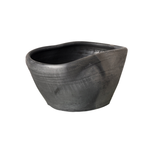 Charcoal and Silver Finish Terracotta "Carbone" Bowl by Facto Atelier Paris