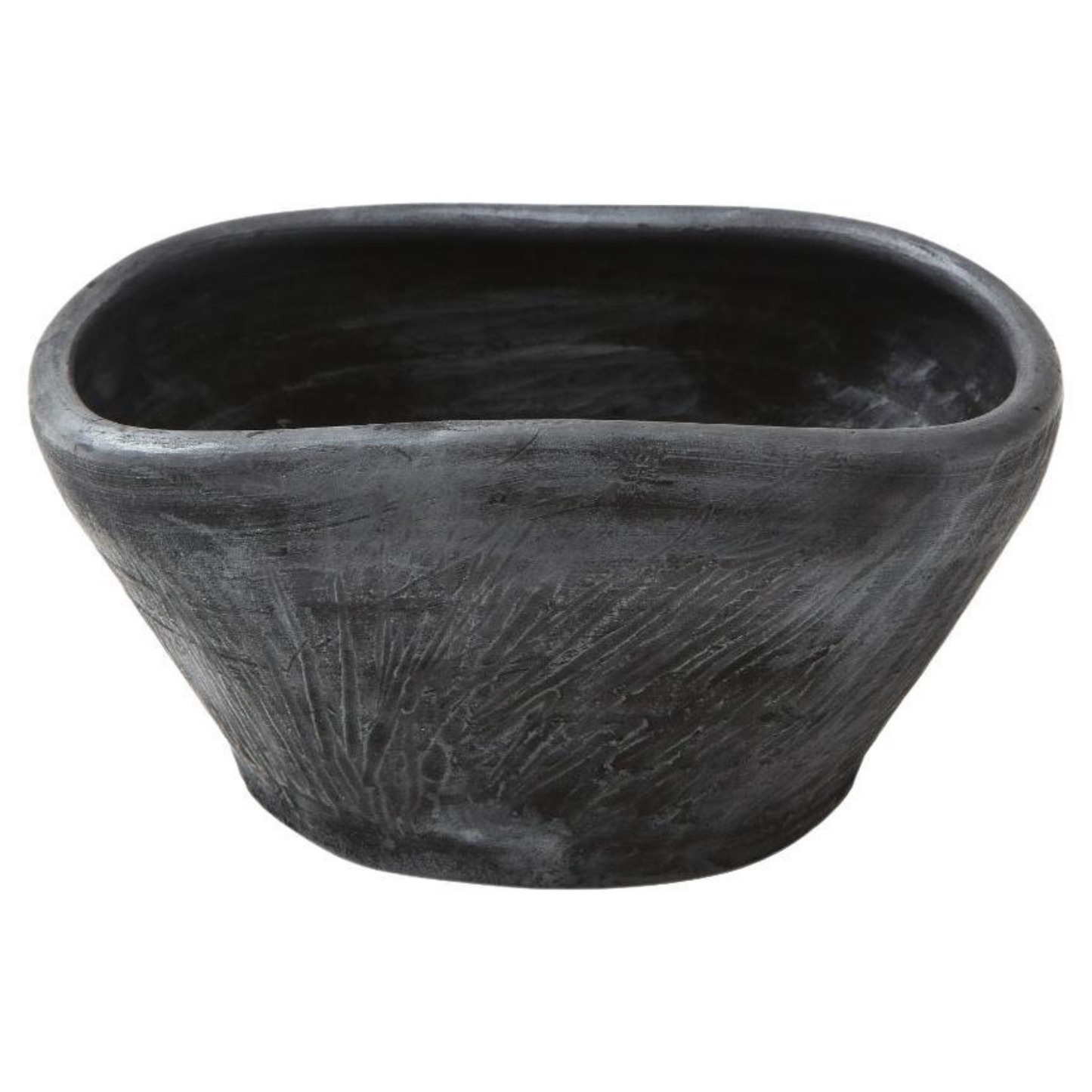 Charcoal and Silver Finish Terracotta "Carbone" Bowl by Facto Atelier Paris