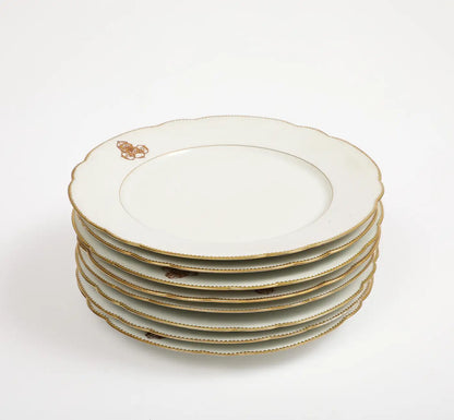 Charles Pillivuyt & Cie French Porcelain Dinner Plates, Set of 7