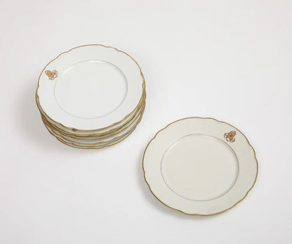 Charles Pillivuyt & Cie French Porcelain Dinner Plates, Set of 7