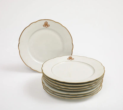 Charles Pillivuyt & Cie French Porcelain Dinner Plates, Set of 7