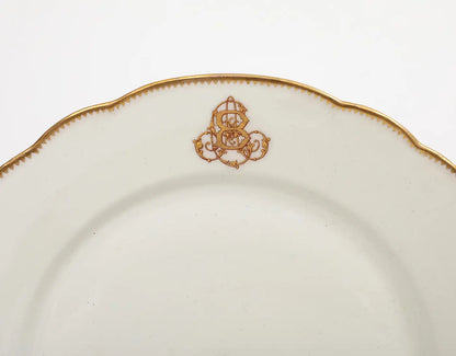 Charles Pillivuyt & Cie French Porcelain Dinner Plates, Set of 7
