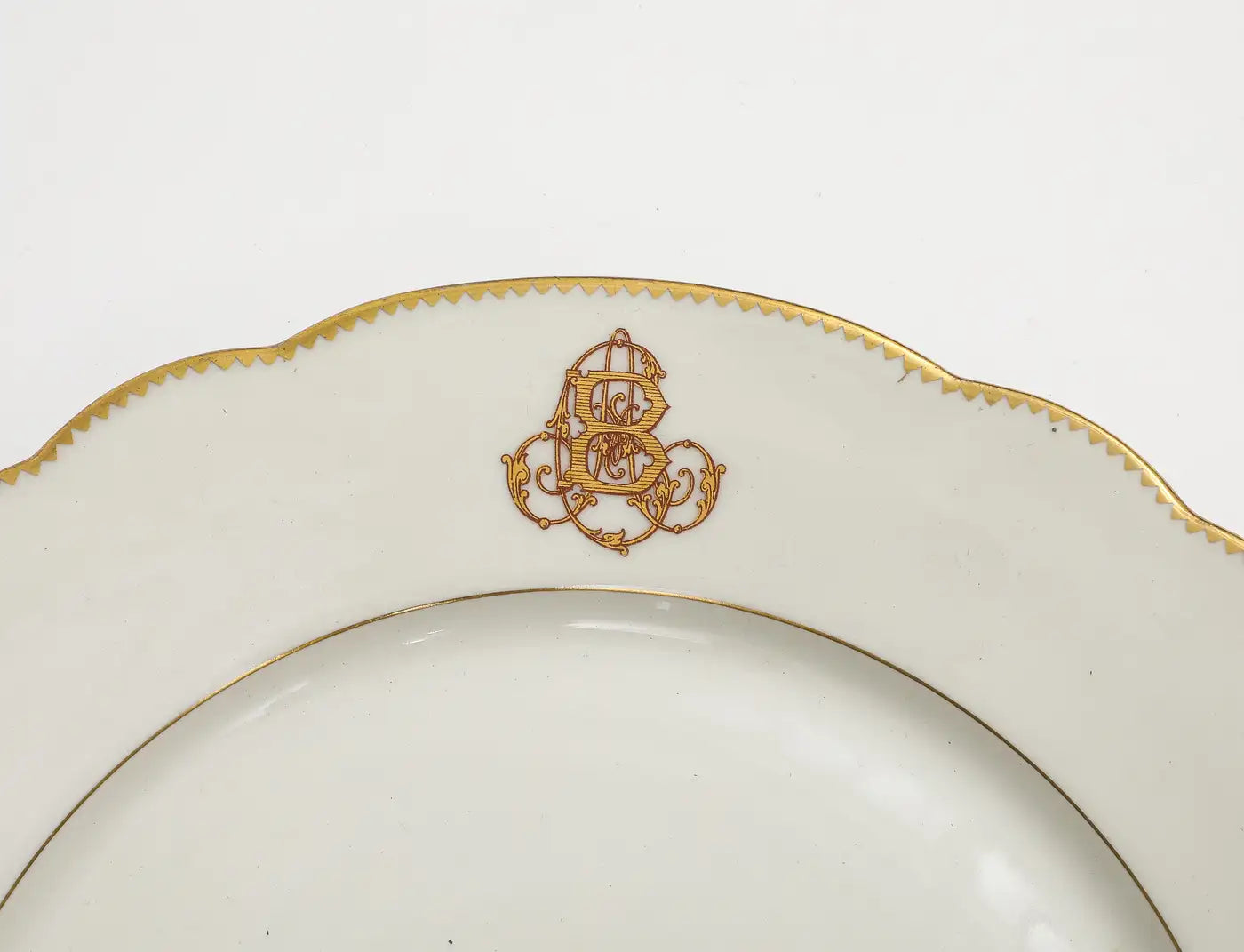 Charles Pillivuyt & Cie French Porcelain Dinner Plates, Set of 7
