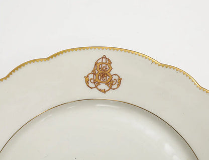 Charles Pillivuyt & Cie French Porcelain Dinner Plates, Set of 7