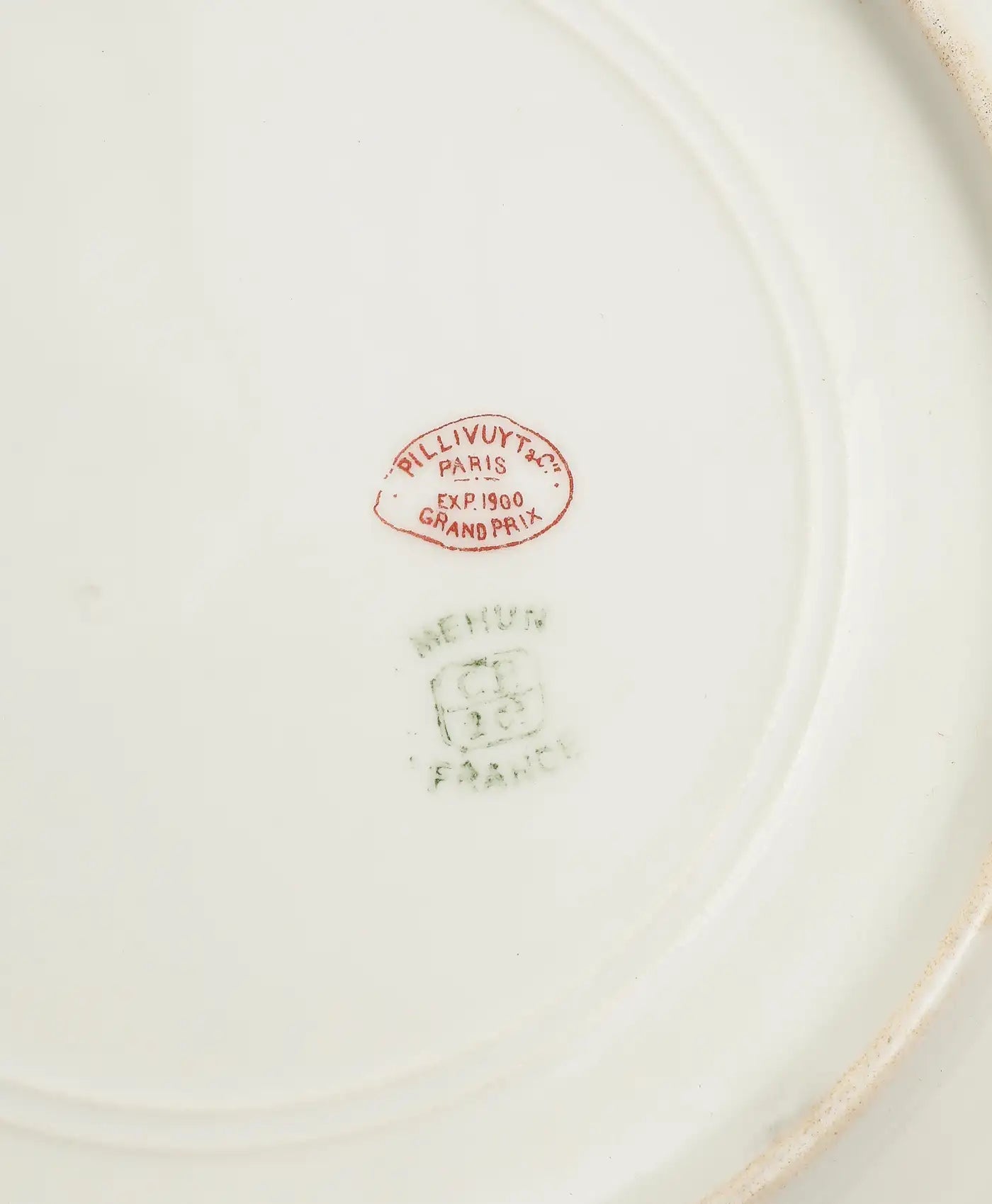 Charles Pillivuyt & Cie French Porcelain Dinner Plates, Set of 7