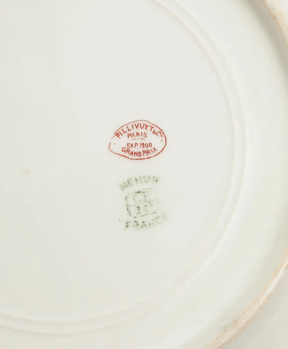 Charles Pillivuyt & Cie French Porcelain Dinner Plates, Set of 7