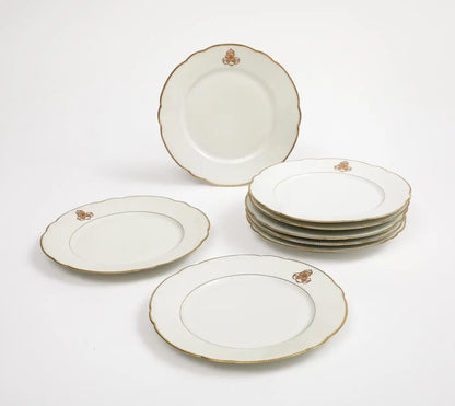 Charles Pillivuyt & Cie French Porcelain Dinner Plates, Set of 7