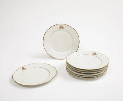 Charles Pillivuyt & Cie French Porcelain Dinner Plates, Set of 7
