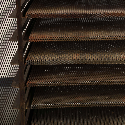 Vintage French 20th Century Steel Baker's Rack or Etagere on Wheels