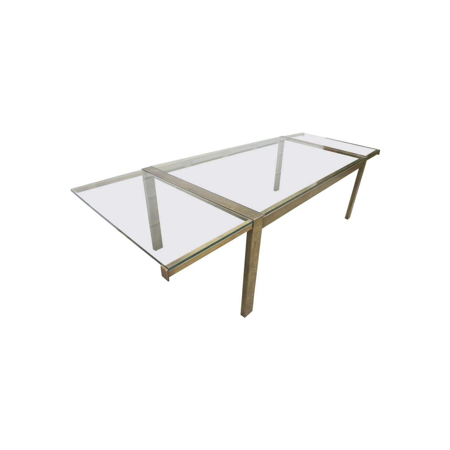 Mid-Century Modern Mastercraft Brass and Glass Extension Dining Table