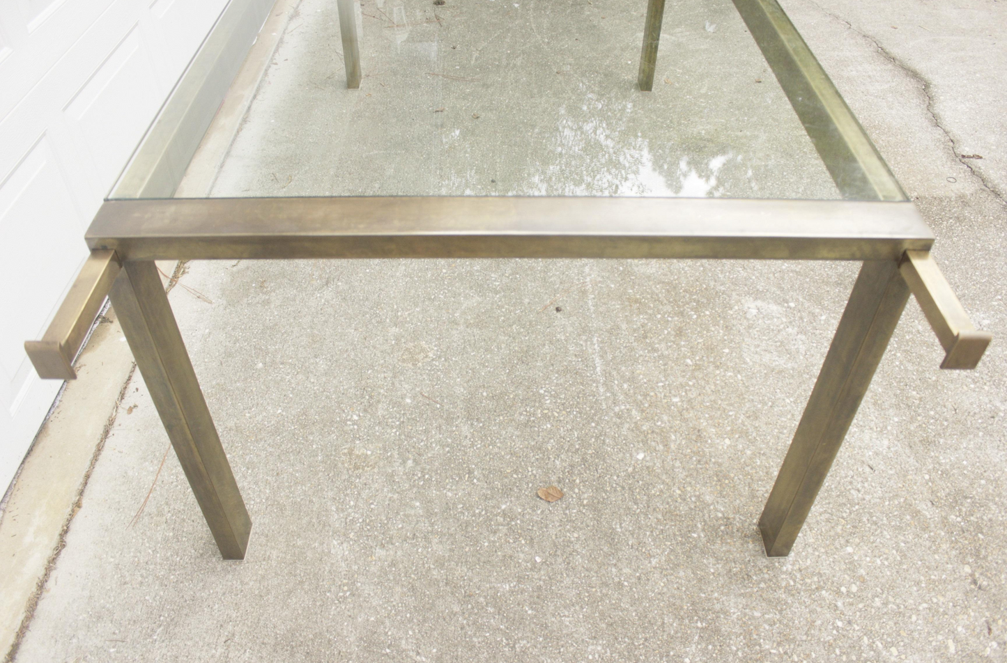 Mid-Century Modern Mastercraft Brass and Glass Extension Dining Table