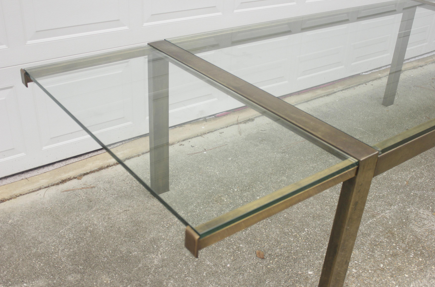 Mid-Century Modern Mastercraft Brass and Glass Extension Dining Table