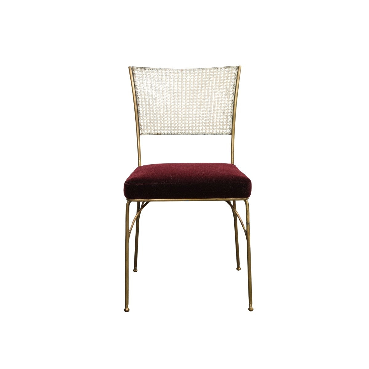 Midcentury Brass and Cane Chair by Acácio Gil Borsoi