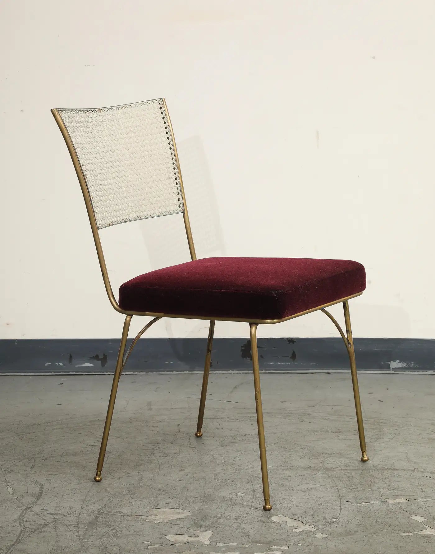 Midcentury Brass and Cane Chair by Acácio Gil Borsoi