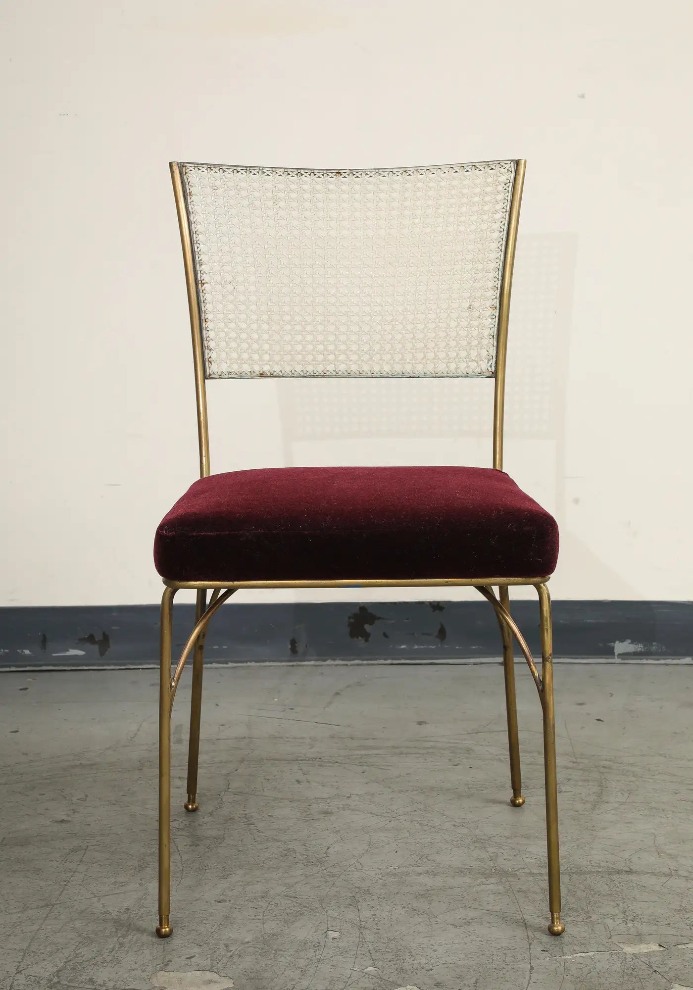 Midcentury Brass and Cane Chair by Acácio Gil Borsoi