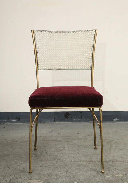 Midcentury Brass and Cane Chair by Acácio Gil Borsoi