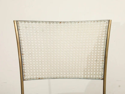 Midcentury Brass and Cane Chair by Acácio Gil Borsoi