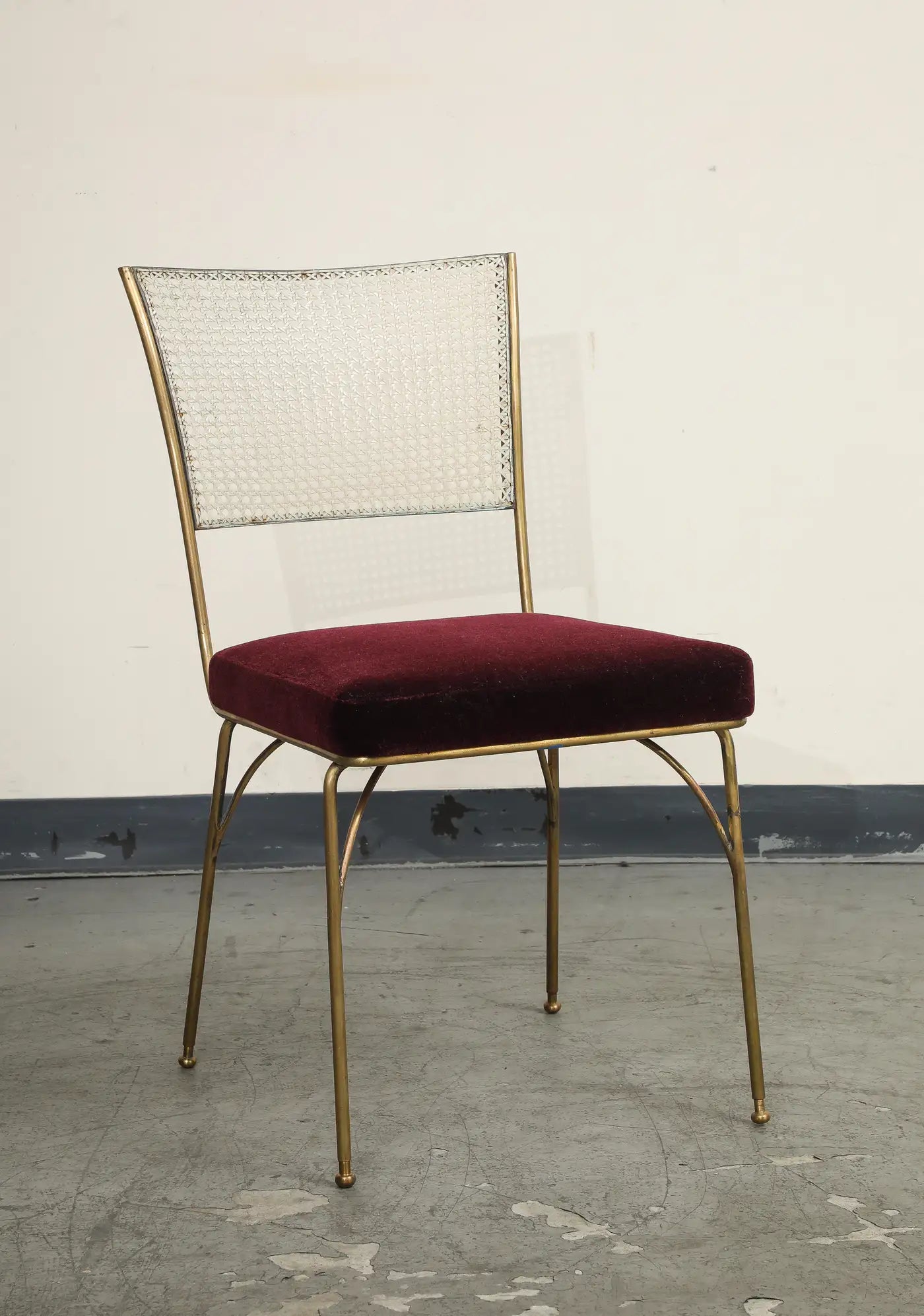 Midcentury Brass and Cane Chair by Acácio Gil Borsoi