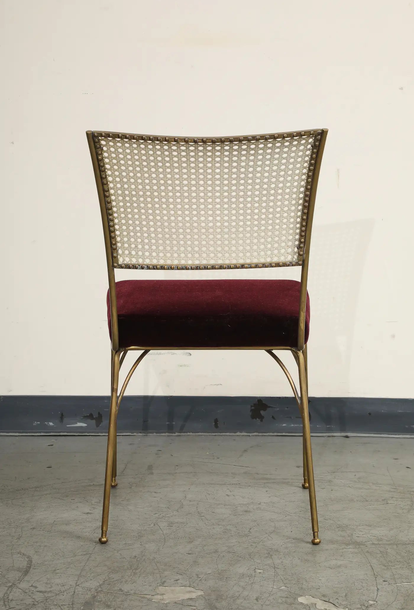 Midcentury Brass and Cane Chair by Acácio Gil Borsoi
