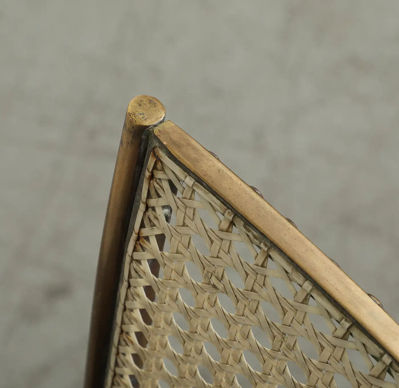 Midcentury Brass and Cane Chair by Acácio Gil Borsoi