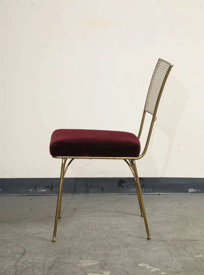 Midcentury Brass and Cane Chair by Acácio Gil Borsoi